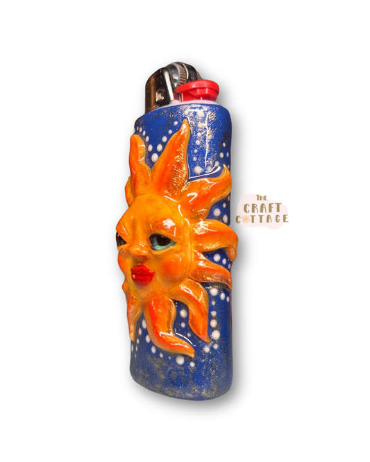 Hand-sculpted Sun Face Lighter Case *PRE-ORDER SEP*