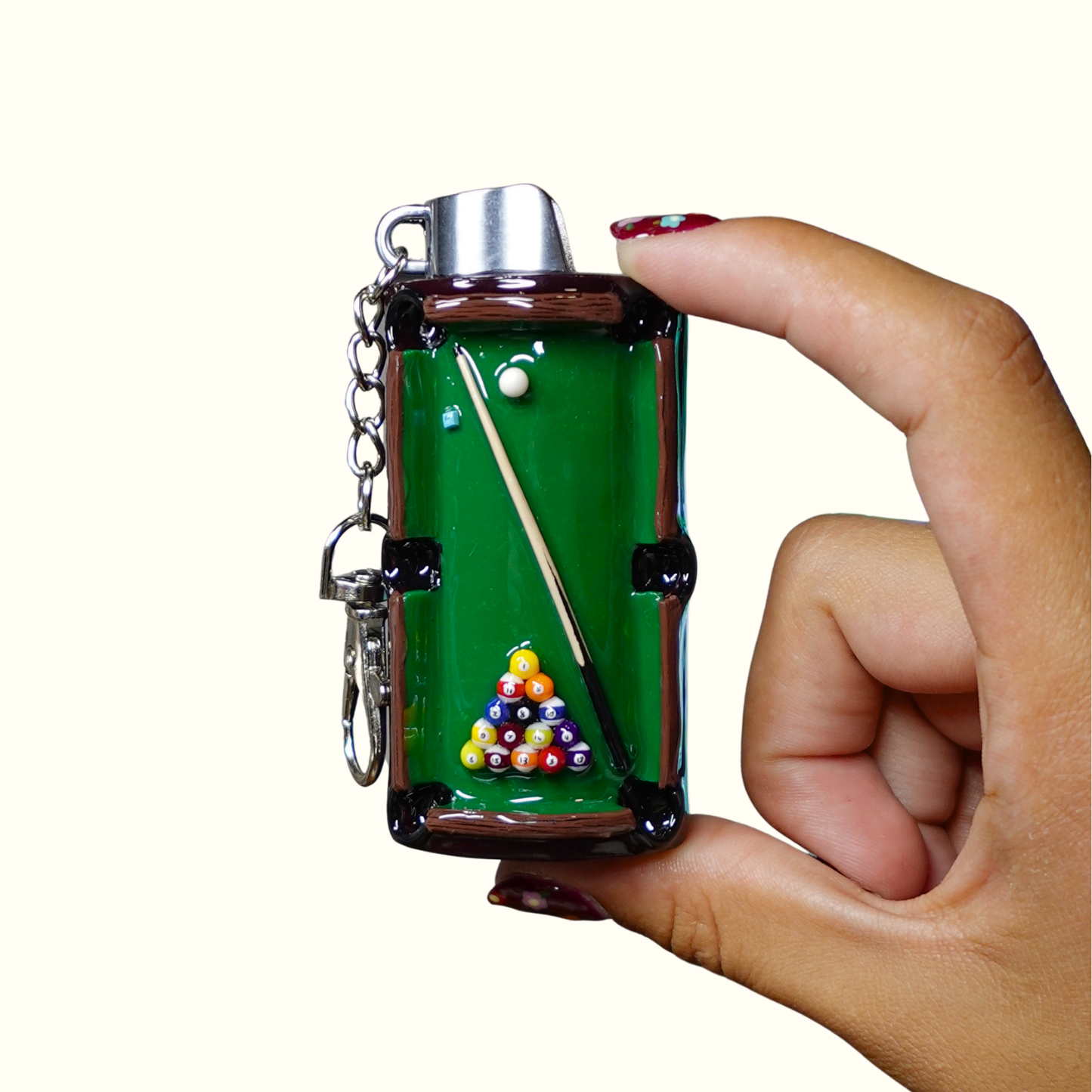 Hand-sculpted Pool Table Lighter Case