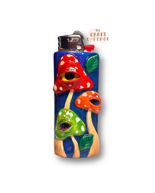 Handmade Mushroom Eyeball Lighter Case *PRE-ORDER SEP*