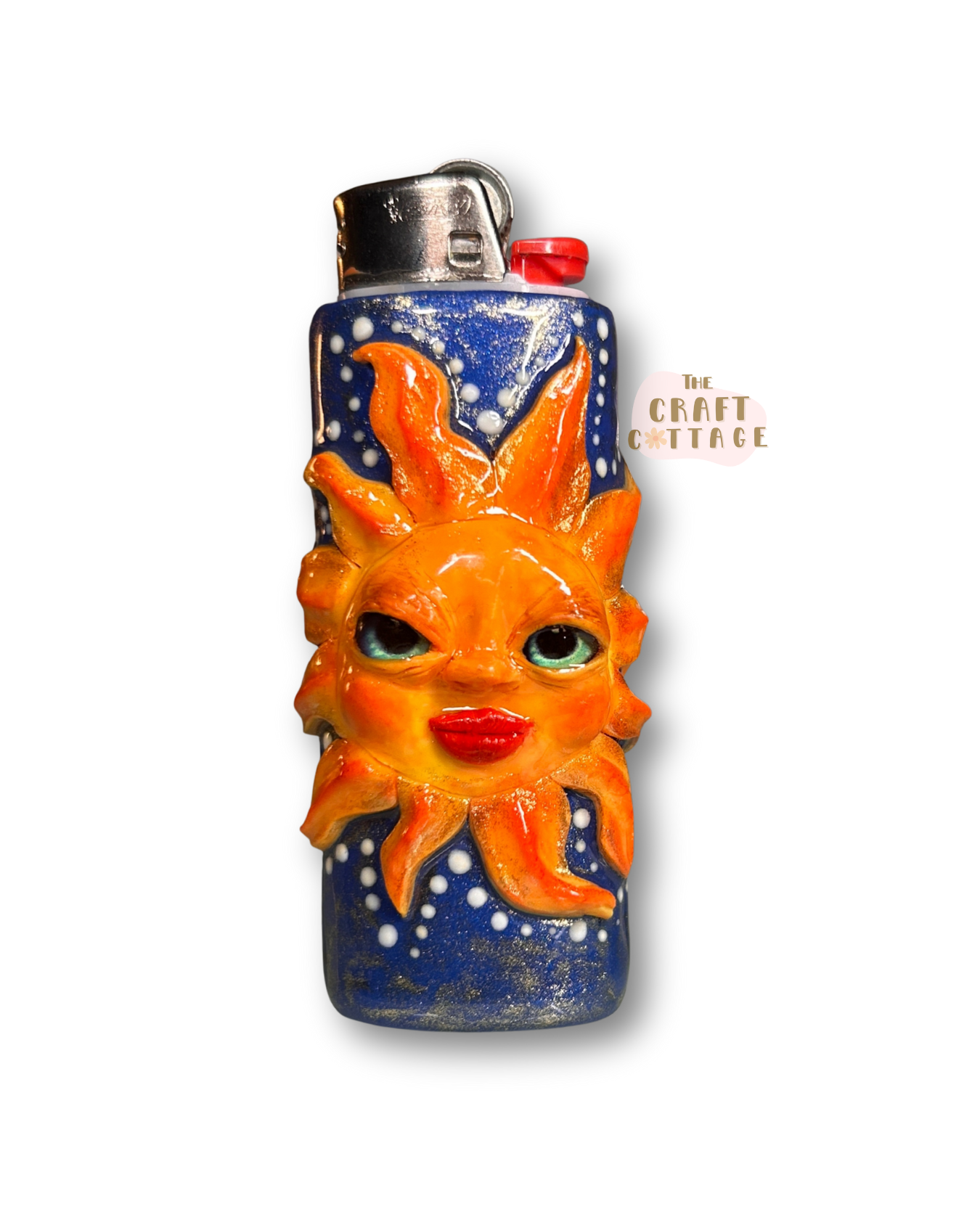 Hand-sculpted Sun Face Lighter Case *PRE-ORDER SEP*