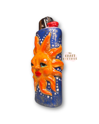Hand-sculpted Sun Face Lighter Case *PRE-ORDER SEP*