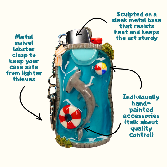 Hand-sculpted Hammerhead Pool Lighter Case