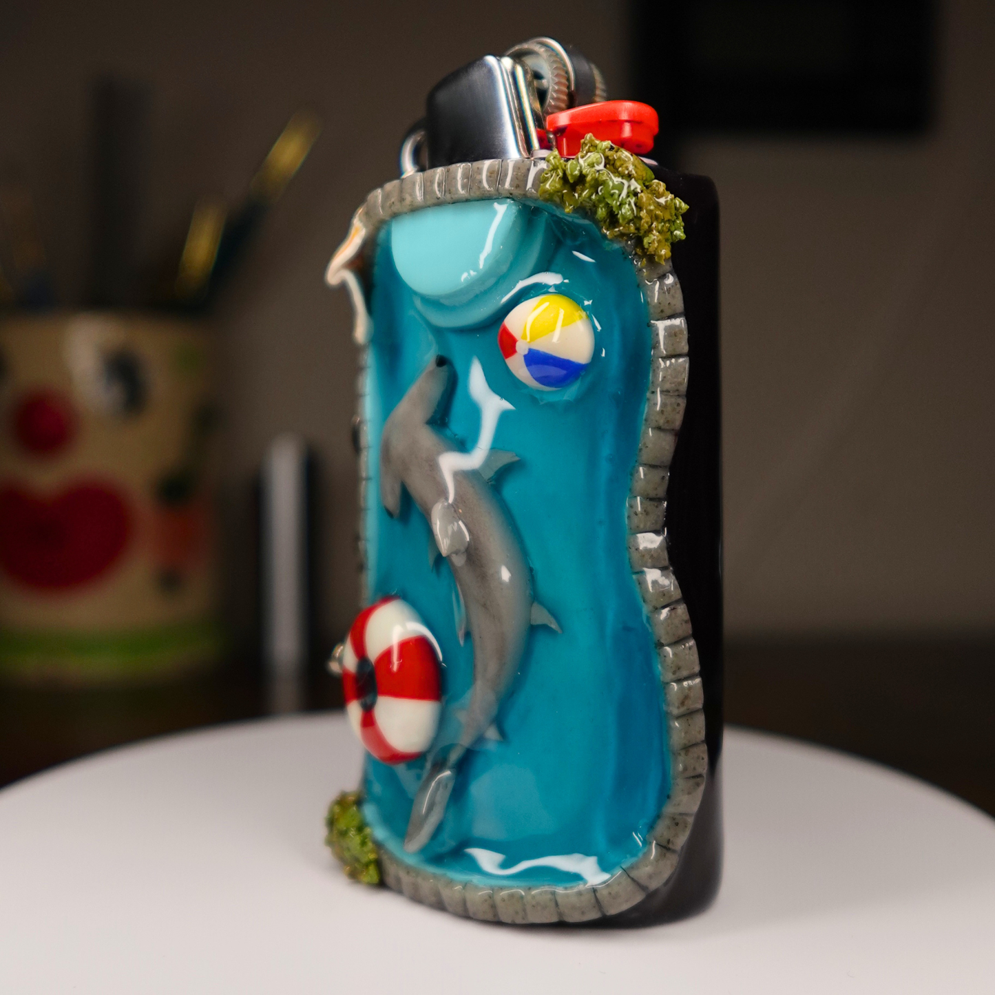Hand-sculpted Hammerhead Pool Lighter Case