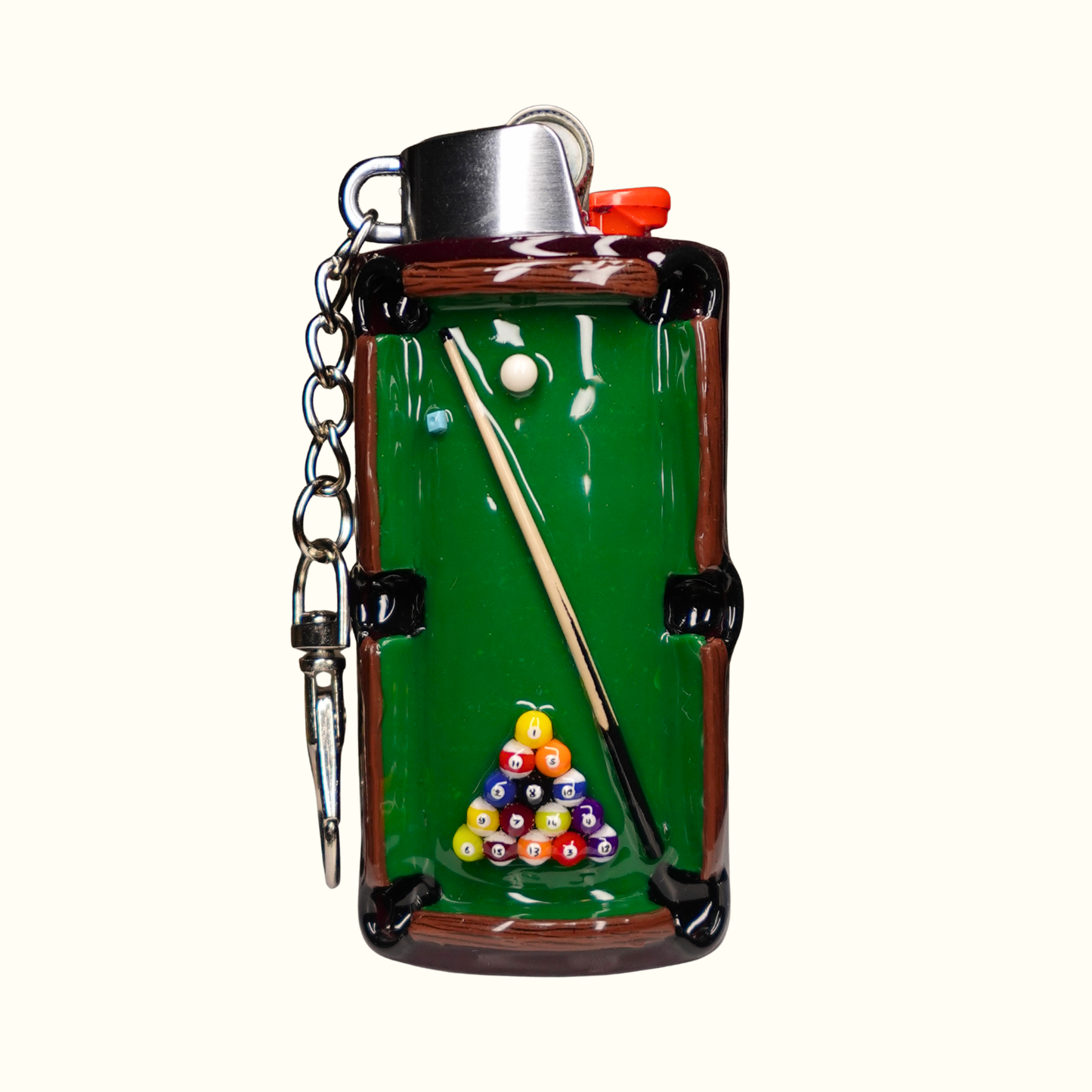 Hand-sculpted Pool Table Lighter Case