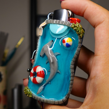 Hand-sculpted Hammerhead Pool Lighter Case