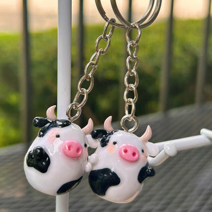 Handmade Polymer Clay Cow Charm: Customizable